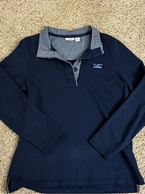Vintage L.L. Bean Birdseye Norwegian Wool Sweater - Navy
